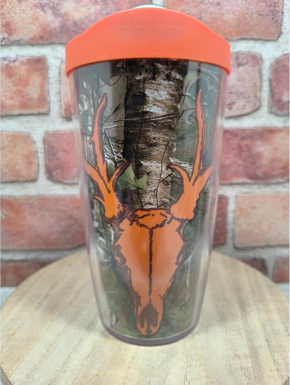 2012 Tervis Red Head Real Tree Tumbler Lid 16 oz Double Wall Camo Print Made USA